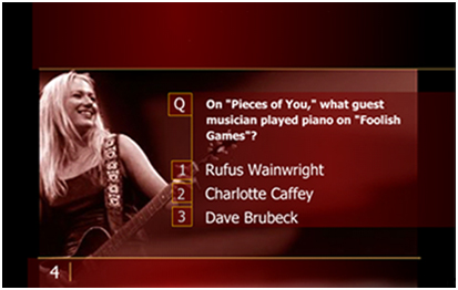 On 'Pieces of You,' what guest musician played piano on 'Foolish Games'? 1. Rufus Wainwright 2. Charlotte Caffey 3. Dave Brubeck